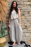Lina Linen Blend Barrel Pant Washed Mocha